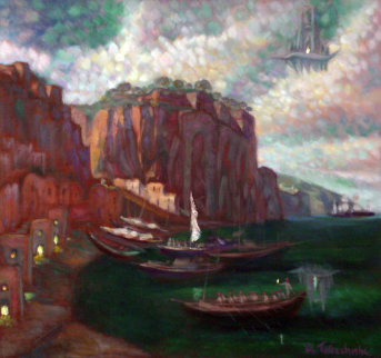 Italian Shore 1995 Original Painting - Edward Tabachnik