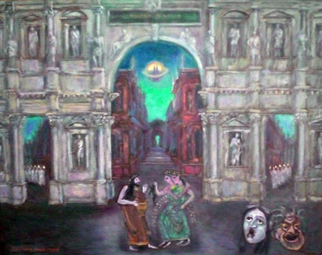 Miracle in Teatro Olimpico 2010 24x39 Original Painting - Edward Tabachnik