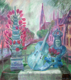 Delft Memories 2007 36x33 Original Painting - Edward Tabachnik Delft Memories 2007 36x33 Original Painting - Edward Tabachnik