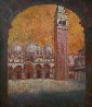 St. Mark's Basilica and Campanella in Venezia 1994 34x30 - Italy Original Painting by Edward Tabachnik - 1