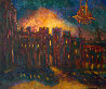 Windsor Palace in Flames 1994 28x12 Original Painting by Edward Tabachnik - 0