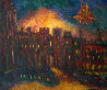 Windsor Palace in Flames 1994 28x12 Original Painting by Edward Tabachnik - 4