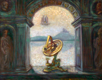 Sundial 1996 24x30 Original Painting - Edward Tabachnik