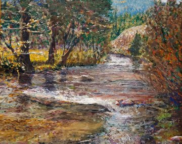Pecos River With Branches 2015 25x29 Original Painting - Jeff Tabor Pecos River With Branches 2015 25x29 Original Painting - Jeff Tabor