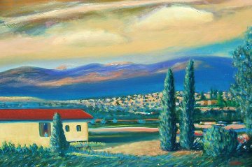 Santa Fe Sunset 2006 24x36 Original Painting - Jeff Tabor Santa Fe Sunset 2006 24x36 Original Painting - Jeff Tabor