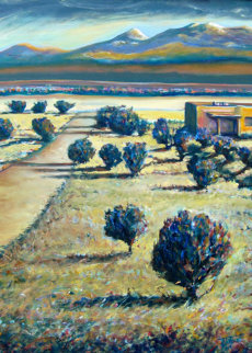 Tierra Contenta (Happy Land) 2012 46x35 Original Painting - Jeff Tabor Tierra Contenta (Happy Land) 2012 46x35 Original Painting - Jeff Tabor