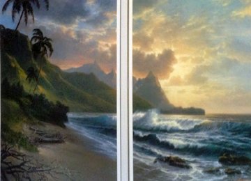 Bali Hai Forever Paradise Diptych Remarque 1990 Limited Edition Print - Roy Tabora