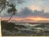 Last Light Across the Horizon 1990 42x52 Huge - Hawaii - Koa Wood Frame Original Painting by Roy Tabora - 11