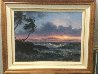 Last Light Across the Horizon 1990 42x52 Huge - Hawaii - Koa Wood Frame Original Painting by Roy Tabora - 2
