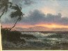 Last Light Across the Horizon 1990 42x52 Huge - Hawaii - Koa Wood Frame Original Painting by Roy Tabora - 0