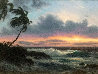 Last Light Across the Horizon 1990 42x52 Huge - Hawaii - Koa Wood Frame Original Painting by Roy Tabora - 3