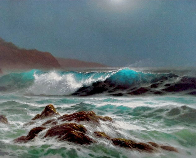 Moonlit Surf 1993 - Hawaii Limited Edition Print by Roy Tabora