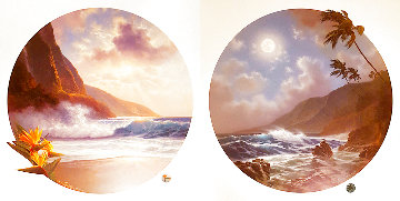 Daybreak And Moonrise, Suite of 2 Prints, Embellished Remarque Limited Edition Print - Roy Tabora Daybreak And Moonrise, Suite of 2 Prints, Embellished Remarque Limited Edition Print - Roy Tabora