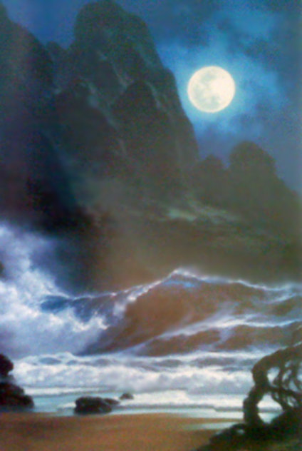When the Night Calls Hawaii 1996 Embellished Limited Edition Print by Roy Tabora