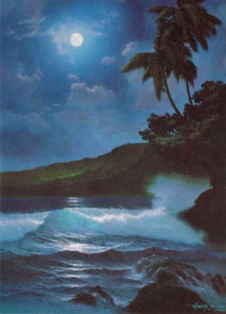 Reflections of a Tropical Moon 1987 w Remarque Limited Edition Print by Roy Tabora