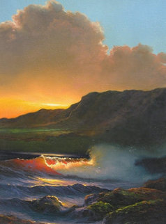 Kai Poi (Breaking Waves) 1985 Kauai 22x9, Hawaii Original Painting - Roy Tabora Kai Poi (Breaking Waves) 1985 Kauai 22x9, Hawaii Original Painting - Roy Tabora