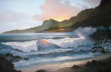 Summer Evening 1985 32x44 Huge Original Painting - Roy Tabora Summer Evening 1985 32x44 Huge Original Painting - Roy Tabora