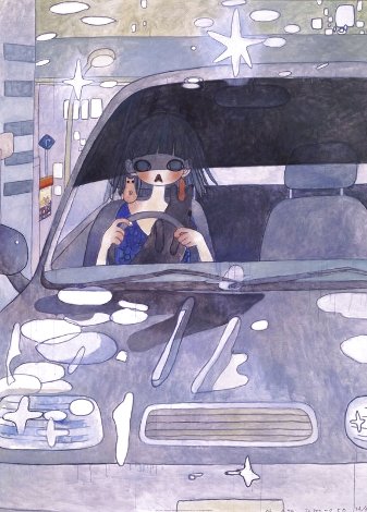 Drive With a Night Dog Limited Edition Print - Aya Takano