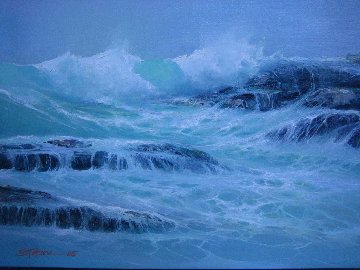 High Tide 1985 15x18 Original Painting - Seikichi Takara High Tide 1985 15x18 Original Painting - Seikichi Takara