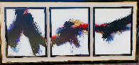 Untitled Abstract Triptych 1988 43x92 Original Painting by Seikichi Takara - 0 Untitled Abstract Triptych 1988 43x92 Original Painting by Seikichi Takara - 0