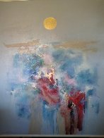 Fuyu No Tsuki (Winter Moon) 1987 61x51 Super Huge Original Painting by Seikichi Takara - 1 Fuyu No Tsuki (Winter Moon) 1987 61x51 Super Huge Original Painting by Seikichi Takara - 1