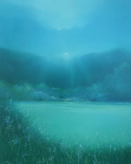 Lake Arakat 1983 36x30 Original Painting - Seikichi Takara Lake Arakat 1983 36x30 Original Painting - Seikichi Takara