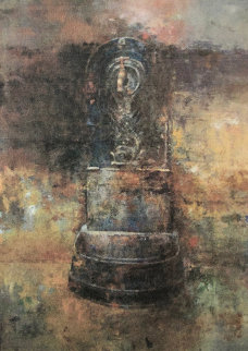 Fountain 2003 22x17 Original Painting - Chiu Tak Hak Fountain 2003 22x17 Original Painting - Chiu Tak Hak