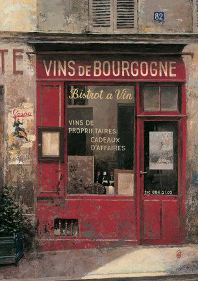 Burgundy Wine (Vins De Bourgogne) 1996 12x9 Original Painting by Chiu Tak Hak Burgundy Wine (Vins De Bourgogne) 1996 12x9 Original Painting by Chiu Tak Hak