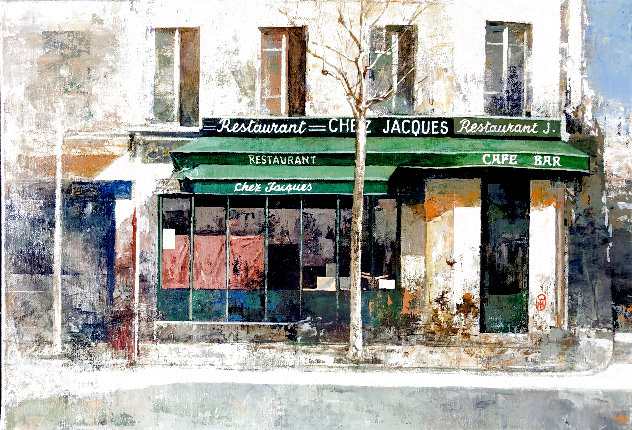 Chez Jacques 13x18 - Paris, France Original Painting by Chiu Tak Hak