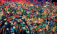 City in Motion 1997 39x61 New York Huge Original Painting by James Talmadge - 0