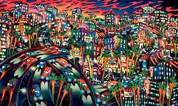 City in Motion 1997 39x61 New York Original Painting - James Talmadge City in Motion 1997 39x61 New York Original Painting - James Talmadge