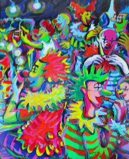 Life in a Clown Tent 31x27 Original Painting - James Talmadge Life in a Clown Tent 31x27 Original Painting - James Talmadge
