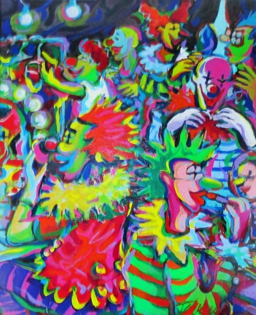 Life in a Clown Tent 31x27 Original Painting by James Talmadge
