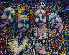 Mardi Gras Revelers Pastel 1990 35x43 - New Orleans Works on Paper (not prints) by James Talmadge - 0
