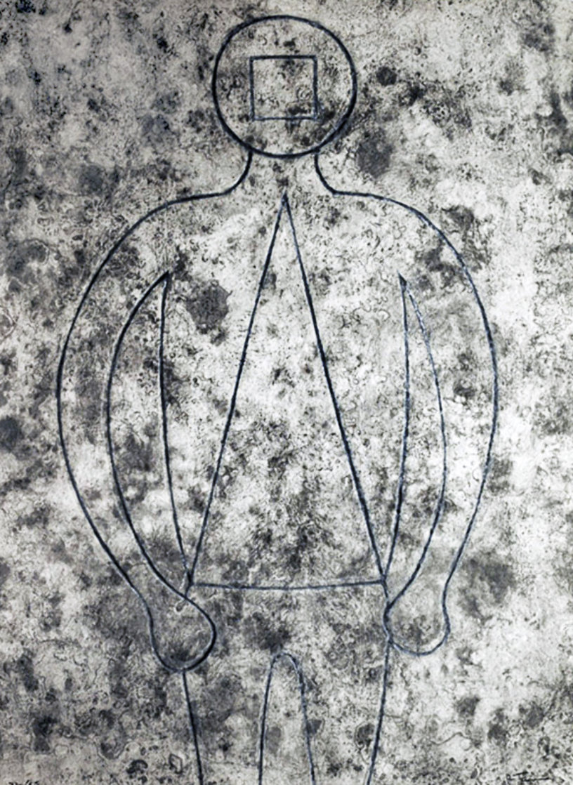 Figura De Hombre En Azul Con Fondo Gris 1979 Limited Edition Print by Rufino Tamayo Figura De Hombre En Azul Con Fondo Gris 1979 Limited Edition Print by Rufino Tamayo