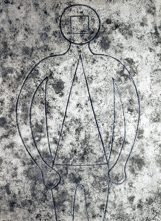 Figura De Hombre En Azul Con Fondo Gris 1979 Limited Edition Print - Rufino Tamayo Figura De Hombre En Azul Con Fondo Gris 1979 Limited Edition Print - Rufino Tamayo