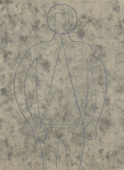 Figura De Hombre En Azul Con Fondo Gris 1979 Limited Edition Print by Rufino Tamayo Figura De Hombre En Azul Con Fondo Gris 1979 Limited Edition Print by Rufino Tamayo