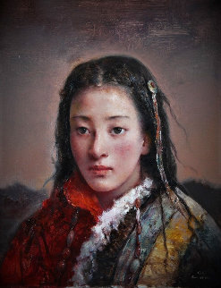 Mountain Dweller 2012 20x16 Original Painting - Tang Wei Min Mountain Dweller 2012 20x16 Original Painting - Tang Wei Min