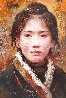 Longshan Girl: Betrothed 12x8 Original Painting by Tang Wei Min - 0
