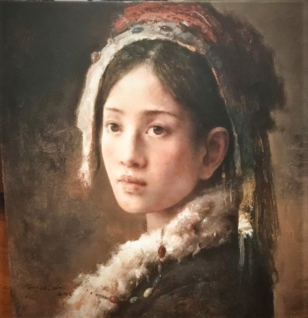 Early Spring 16x16 Original Painting by Tang Wei Min