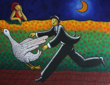 Golden Goose 2007 40x48 Super Huge Original Painting - Jacques Tange Golden Goose 2007 40x48 Super Huge Original Painting - Jacques Tange