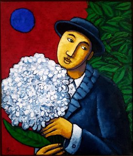 Useless Flowers 2013 27x23 Original Painting - Jacques Tange Useless Flowers 2013 27x23 Original Painting - Jacques Tange