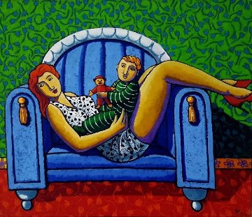 Daddy's Home 2014 49x57 Super Huge Original Painting - Jacques Tange Daddy's Home 2014 49x57 Super Huge Original Painting - Jacques Tange