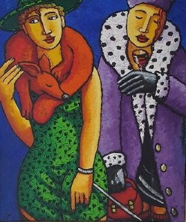 Dress to Sell 2017 39x33 Original Painting - Jacques Tange