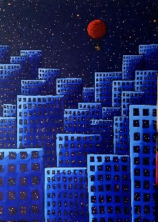 Red Balloon 2018 55x39 Super Huge Original Painting - Jacques Tange Red Balloon 2018 55x39 Super Huge Original Painting - Jacques Tange