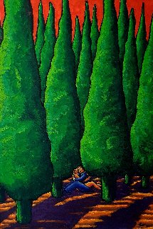 Forest With Lovers 2017 59x43 Original Painting - Jacques Tange Forest With Lovers 2017 59x43 Original Painting - Jacques Tange