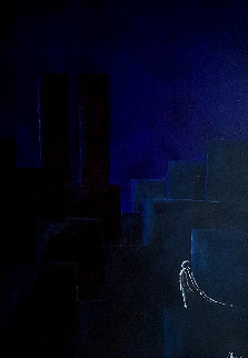 Quiet City (Loneliness of a Hero) 2016 49x41 Original Painting - Jacques Tange Quiet City (Loneliness of a Hero) 2016 49x41 Original Painting - Jacques Tange