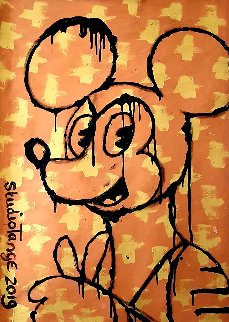 Drippey Mouse 2019 41x29 Super Huge Original Painting - Jacques Tange