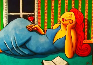 Booze And Books 2015 41x57 Original Painting - Jacques Tange Booze And Books 2015 41x57 Original Painting - Jacques Tange