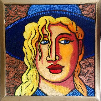 Blond 'N Blue Original 2018 35x33 Original Painting - Jacques Tange Blond 'N Blue Original 2018 35x33 Original Painting - Jacques Tange